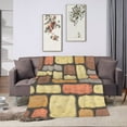 thumbnail image 5 of DouZhe Ultra-Soft Micro Fleece Lightweight Flannel Bed Blanket, Colorful Stone Wall Cartoon Print Cozy Warm Throw Blankets, 80"x60", 5 of 7