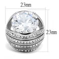 thumbnail image 2 of High polished (no plating) Stainless Steel Ring with AAA Grade CZ in Clear for Women Clear Stone Color Style TK3263 Size 10, 2 of 5