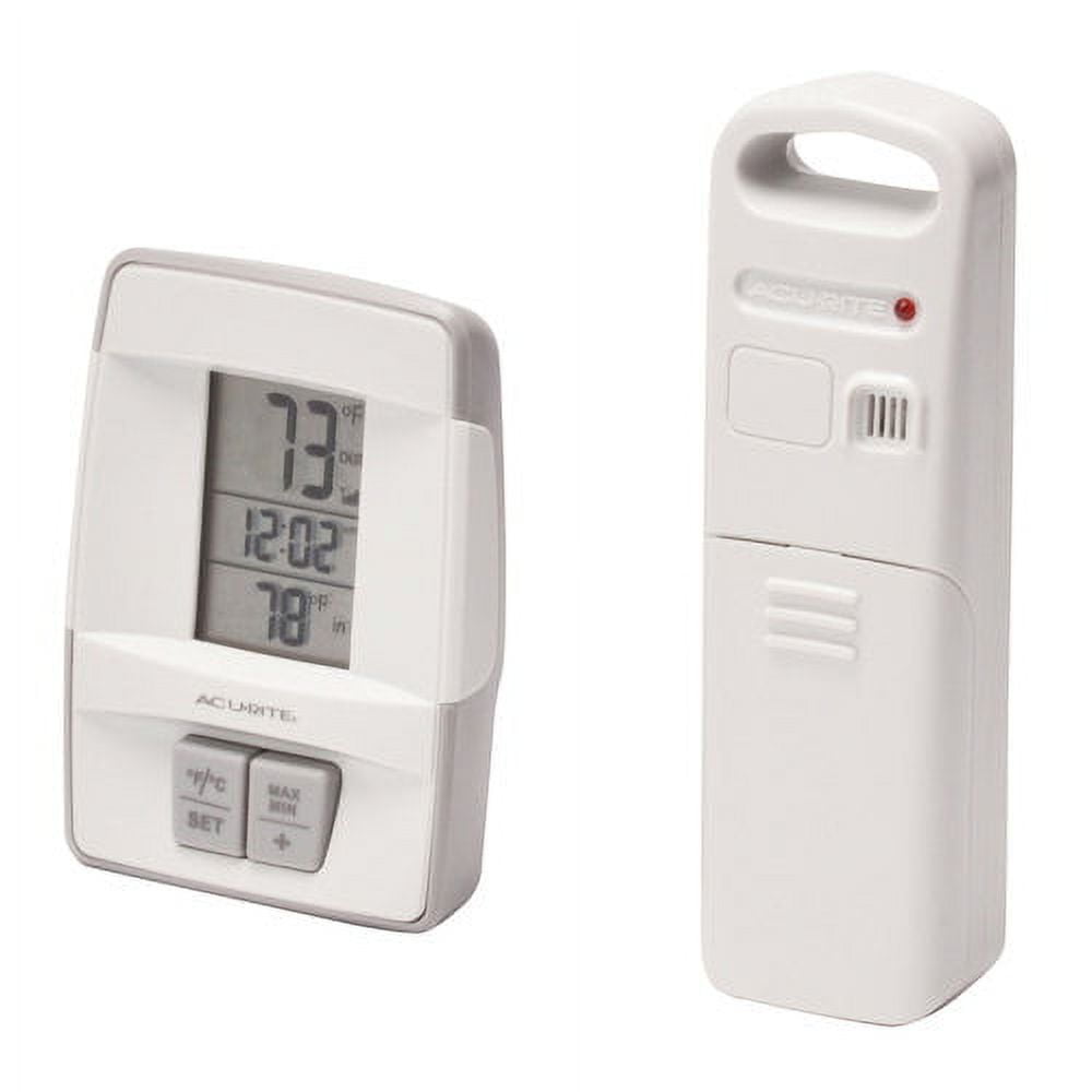 AcuRite Indoor Outdoor Thermometer, 12.5 inches Wall Mount, White