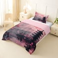 thumbnail image 2 of Homewish Watercolor Cherry Blossoms Twin Comforter Sets,Japanese Architecture Bedding Set,Pink Reversible,2 Pieces,1 Comforter and 1 Pillowcase, 2 of 7