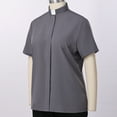 thumbnail image 5 of GRACEART Womens Clergy Removable Shirt Tab Collar Clergy Shirt Short Sleeve Cotton Blended Stretch Blouse, 5 of 9