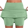 thumbnail image 2 of Brnmxoke Women's Plus Size Skort High Waisted Dressy Casual Workout Hiking Skirts Summer Athletic Tennis Shorts for Teen Girls Mint Green,M, 2 of 6