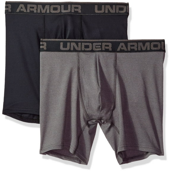 Under Armour Men's Mesh Series 6" Boxerjock 2-Pack, Black (001), Large