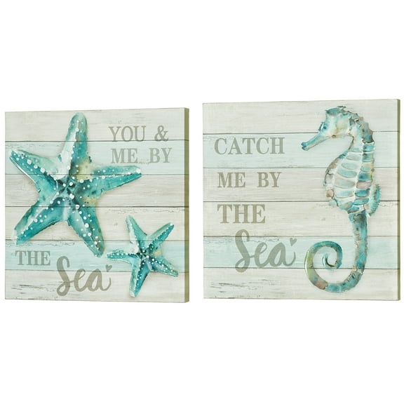 Beach Memories Canvas Wall Art Multi Cool Set of Two 2 Set of 2