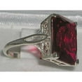 thumbnail image 3 of LBG Solid Sterling Silver Large 16x12mm Octagon cut Synthetic Ruby Ring - Size 11 - Sizes 5 to 12 Available, 3 of 5