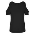 thumbnail image 5 of Kovlvoll Womens Tops off Shoulder Short Sleeve Lace Patchwork V Neck Tees Shirts Summer Dressy Casual Blouses, 5 of 6