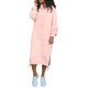 thumbnail image 1 of Vestido largo informal holgado de color liso con capucha y cordón ajustable para mujer, sudadera de felpa con bolsillo - Otoño cálido, 1 of 5
