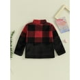 thumbnail image 4 of Liacowi Kids Sweatshirt Long Sleeve Stand Collar Plaid Patchwork Hoodie Pullover Clothes for Boys Girls, 4 of 9