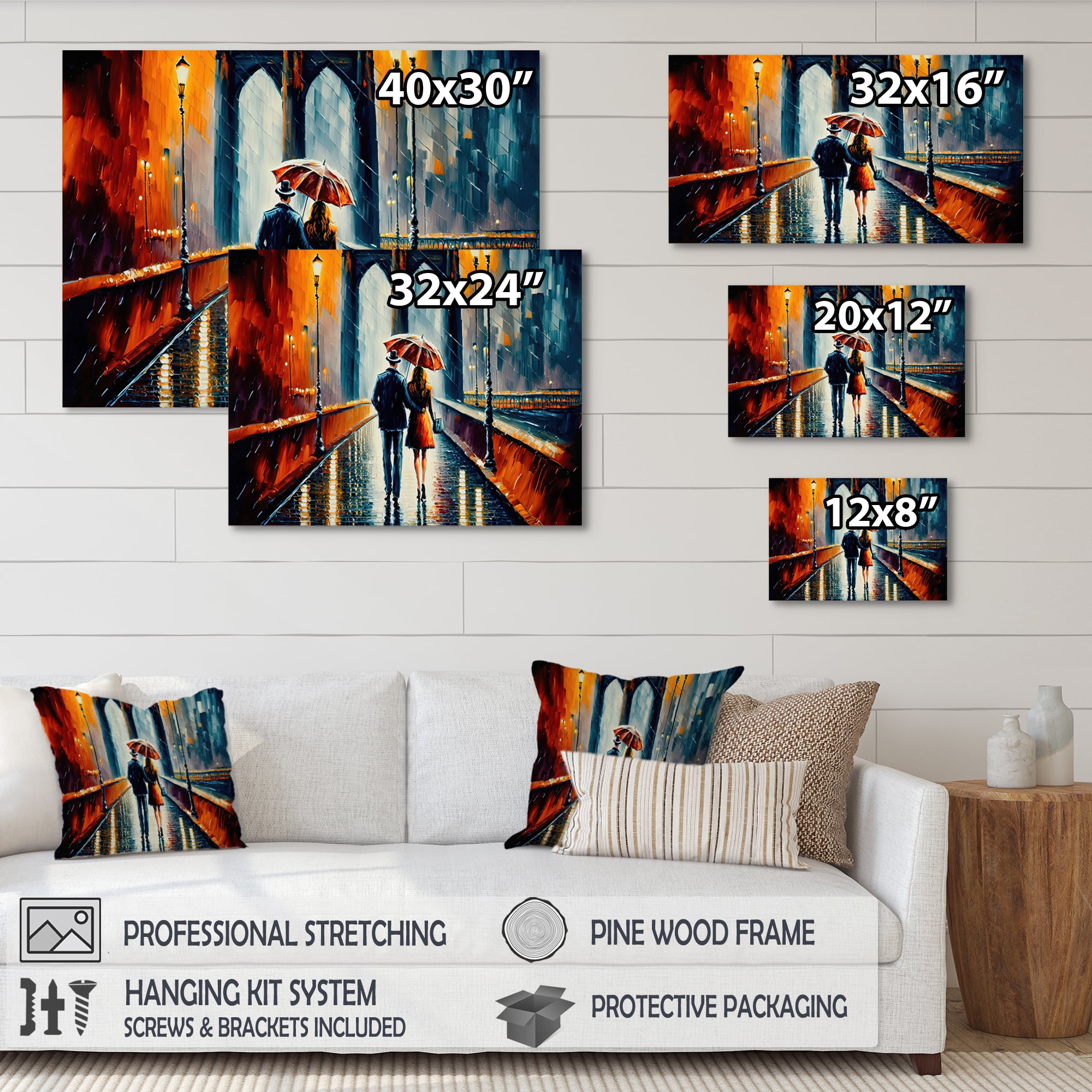 Designart Romantic Evening Walk Canvas Wall Art