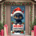 thumbnail image 2 of Festive Design Christmas Banner Cute Kitten Decoration Snowy Scene Polyester Material Holly Accents for Holiday Decor Party Decoration Indoor Setting, 2 of 9