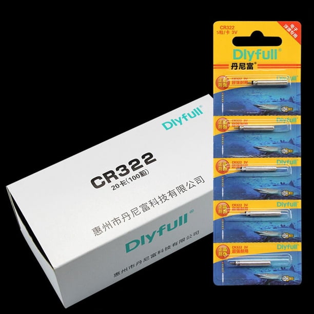 Flotar Batería eléctrica luminosa de 10 Uds., flotadores de pesca, batería de pin de litio (CR322)