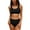 Black, variant on Charmo Women Scalloped Bikini Swimsuit High Waisted Two Piece Bathing Suit