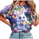 thumbnail image 2 of TaTaai Womens Easter Theme Printed Casual Loose Tops Round Neck Short Sleeve Pullover T Shirts Soft Lightweight Comfy Fashion Daily Wear Blouses for Women Gift, 2 of 5