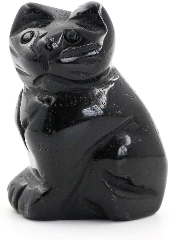 Obsidian Black volcanic class carved bird