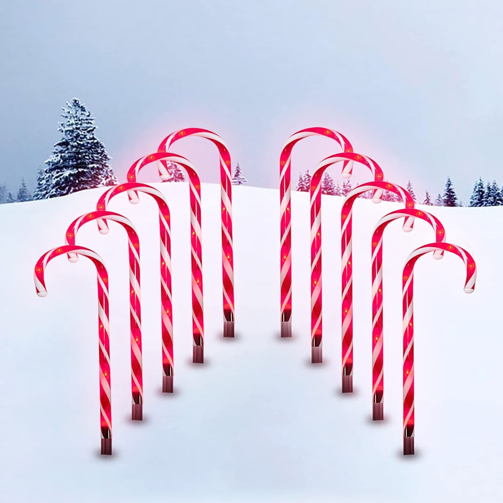 Details about   10/100pcs Acrylic Candy Cane Canes Christmas Tree Decoration Ornaments Xmas Gift 
