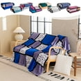 thumbnail image 1 of Sentmoon Bed Throw Blanket Decorative Throw Blanket Checkered Fleece Printed Blanket with Drawstring Flannel Milk Fleece Coverlet Double Dormitory Bed Sheet, 1 of 7