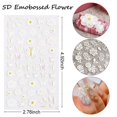 thumbnail image 3 of 5D Stereoscopic Embossed Flowers Nail Art Stickers, 3D Self-Adhesive Daisy Nail Art Decals White Lace Rose Flower Wings 6 Sheets, 3 of 4