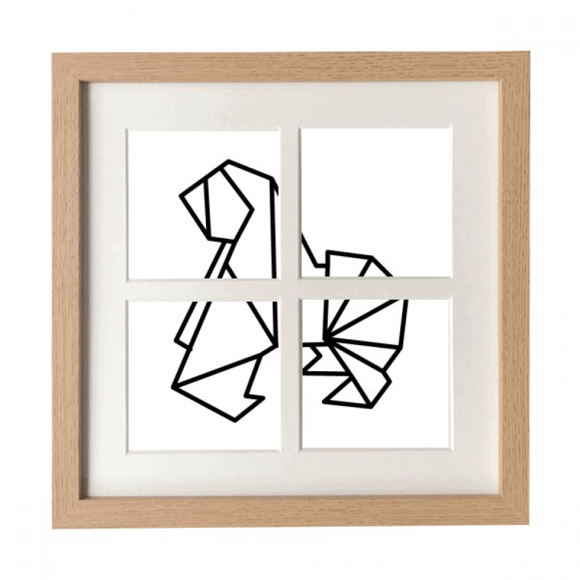 Origa Dog Geometric Shape Frame Wall Tabletop Display 4 Openings Picture