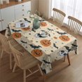 thumbnail image 2 of Halloween Pumpkins Bats Skulls and Spiders Rectangle Tablecloth 60"x84",Waterproof Polyester Rectangle Table Cloth, Wipeable Spillproof Polyester Tablecloth for Dining, Camping, Indoor and Outdoor, 2 of 5
