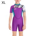 thumbnail image 2 of Chicas trajes de buceo traje de buceo secado rápido neopreno traje de neopreno traje de baño de una pieza para el buceo juvenil Snorkeling Surfing Natación Púrpura XL 2.5mm Kearding OD003678-04, 2 of 7