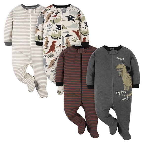 Conjunto de ropa Gerber para bebé niño, paquete de 4 pijamas enterizos Footie Sleepers