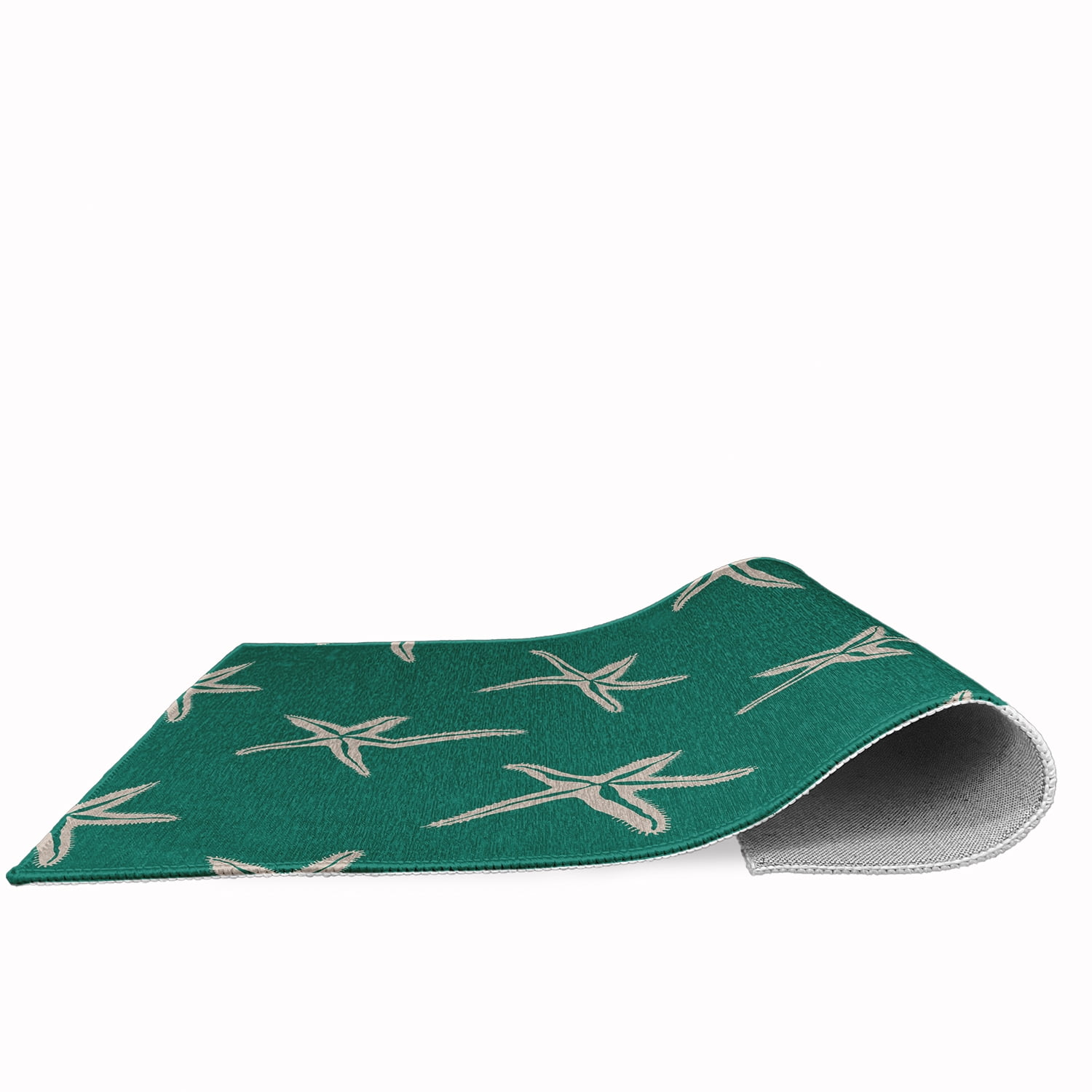 4' x 6' Simply Daisy Starfish Beach Style Chenille Area Rug, Kelly Green