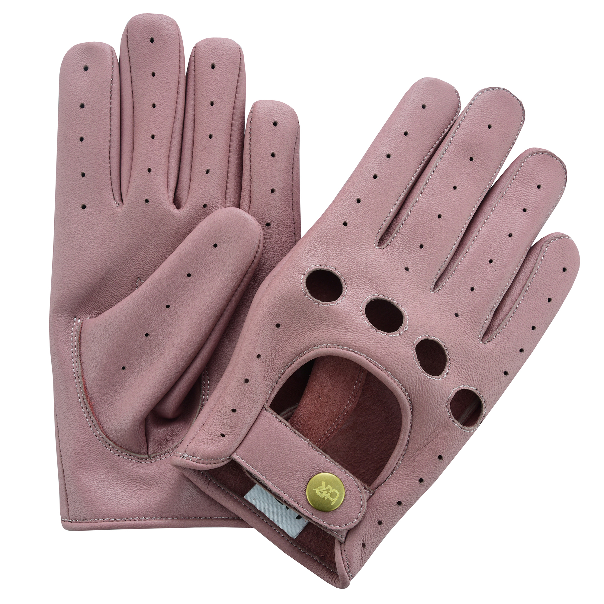 Women Leather Gloves Ladies Leather Driving Gloves Chauffeur 100% Genuine Lambskin Leather Gloves Full Finger Car Driving Motorcycle Bikers Riding Gloves Light Pink-S