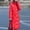 Red, variant on Patlollav Womens Down Jacket Loose Hooded Knee-Length Extended Thickened Cotton Coat