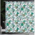 thumbnail image 3 of Ambesonne Abstract Shower Curtain, Round Colored Scribbles, 69"Wx70"L, Green Brown, 3 of 4