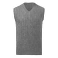 thumbnail image 4 of JIKNTTR Men's Sweater Vest Fashion V Neck Sleeveless Knitwear Knitted Vest Sweaters Jacket Leisure Vest Knitwear, 4 of 5