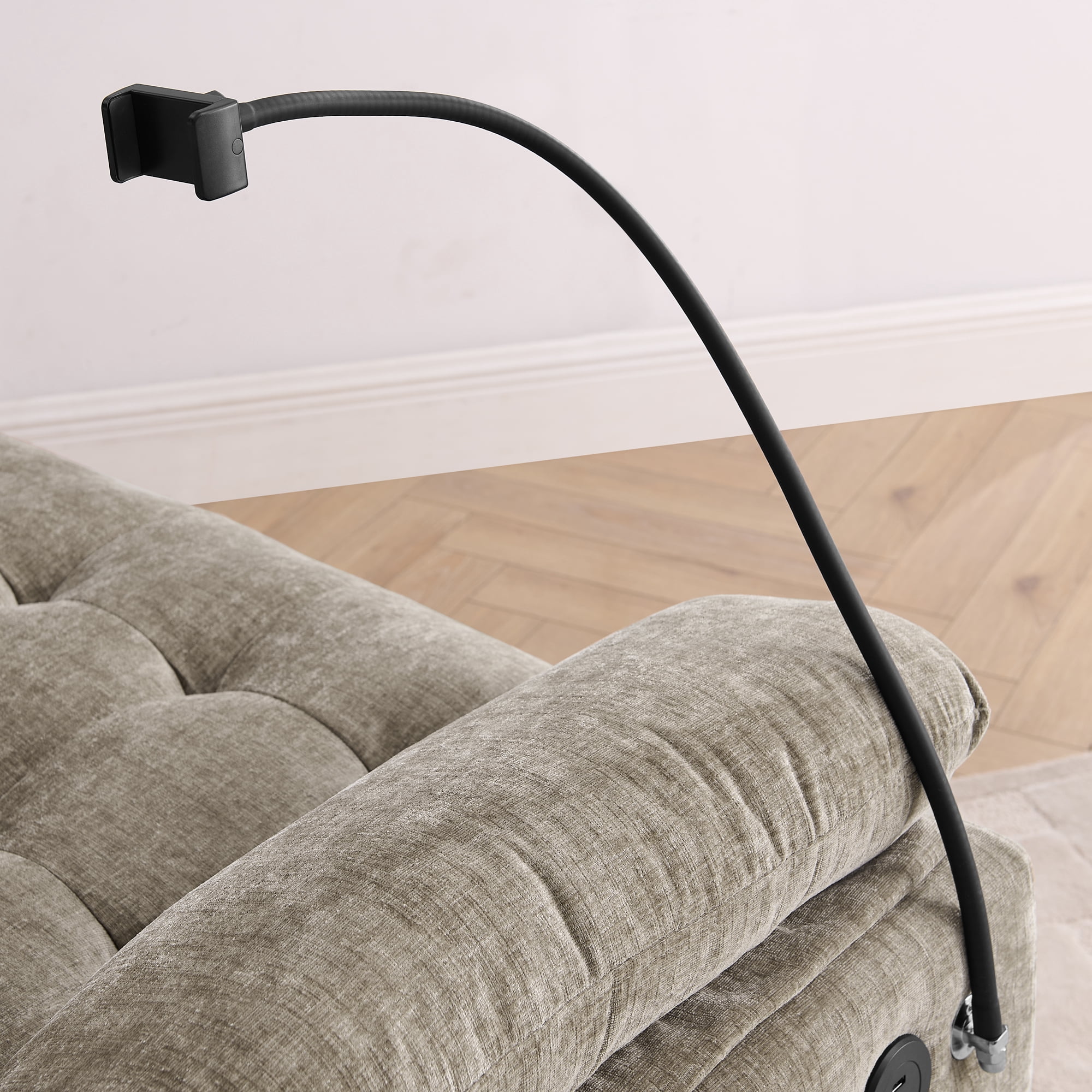 56" Loveseat Recliner with Adjustable Backrest, USB Charging Port, Phone Stand and Storage Ottoman