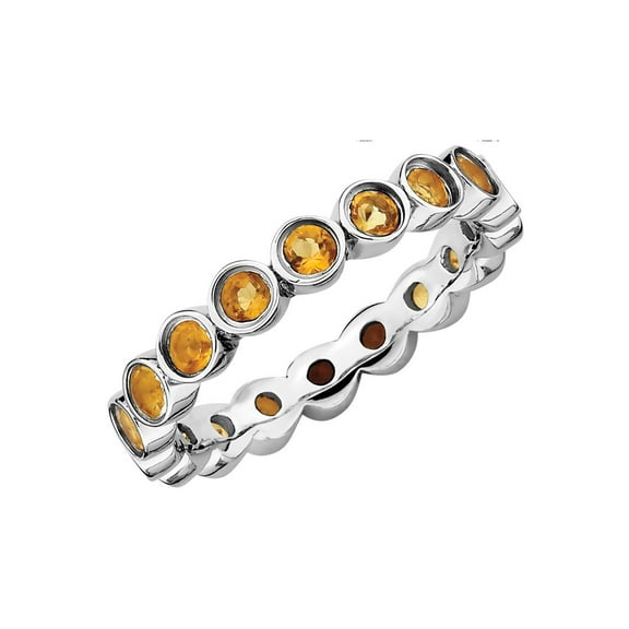 Gem & Harmony Citrine Ring 1.25 Carat (Ctw) in Sterling Silver for Women