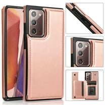 Dteck Case for Samsung Galaxy Note 20 6.7-inch,Shockproof PU Leather Wallet Case Card Holder Kickstand Flip Magnetic Hybrid Rubber Note 20 5G Back Phone Cover,Rosegold
