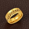 thumbnail image 4 of ChainsProMax Viking Rune Spinner Rings for Men/Women, Size #7-#14 Chain Link Fidget Ring, Gold Plated, 4 of 8