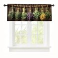 thumbnail image 2 of Rdsfhsp Herb Garden Window Valance Curtain, Rustic Plant Hanging Pattern Decorative Rod Pocket Short Curtain for Kitchen Decor, 2 of 5
