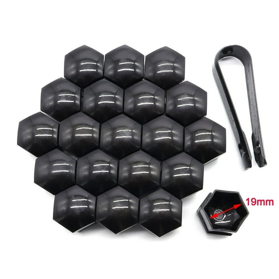 20PCS 19MM Black Car Wheel Nut Caps Auto Tyre Hub Screw Anti-Rust Protection Cover