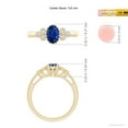 thumbnail image 5 of ANGARA Natural Aeon Sapphire Milgrain Engagement Ring with Trio Accents in 14K Yellow Gold for Women (Size-7x5mm) | September Birthstone, Anniversary, Jewelry Gift for Women | Natural Sapphire Ring, 5 of 10