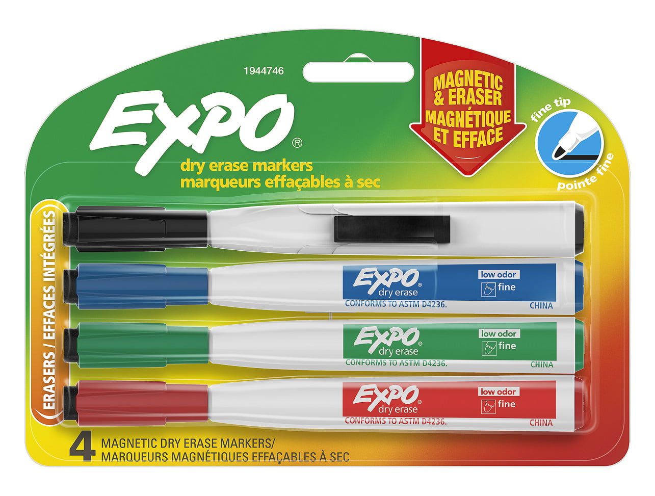 Office Pro Magnetic Dry Erase Board Marker Whiteboard Pens & 2x Magnets & Eraser 