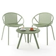 thumbnail image 2 of Costway 3 Pieces Bistro Set All Weather PP Patio Conversation Set with Round Coffee table Green, 2 of 10