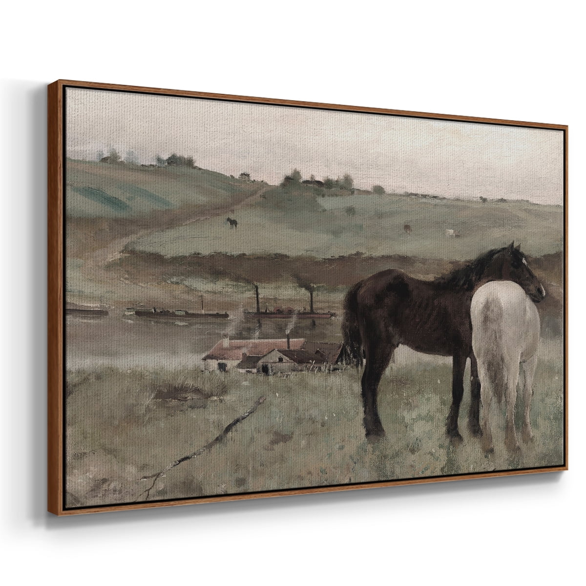 Vintage Animal Print-XV By Wexford Home Framed in Walnut Wood Gallery Wrapped Canvas 25 in. x 37 in.