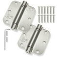 thumbnail image 2 of Cauldham (2 Pack) Heavy-Duty 3-1/2" Self-closing Spring Door Hinge with 5/8" Radius Corners, UL Listed - Satin Nickel, 2 of 7
