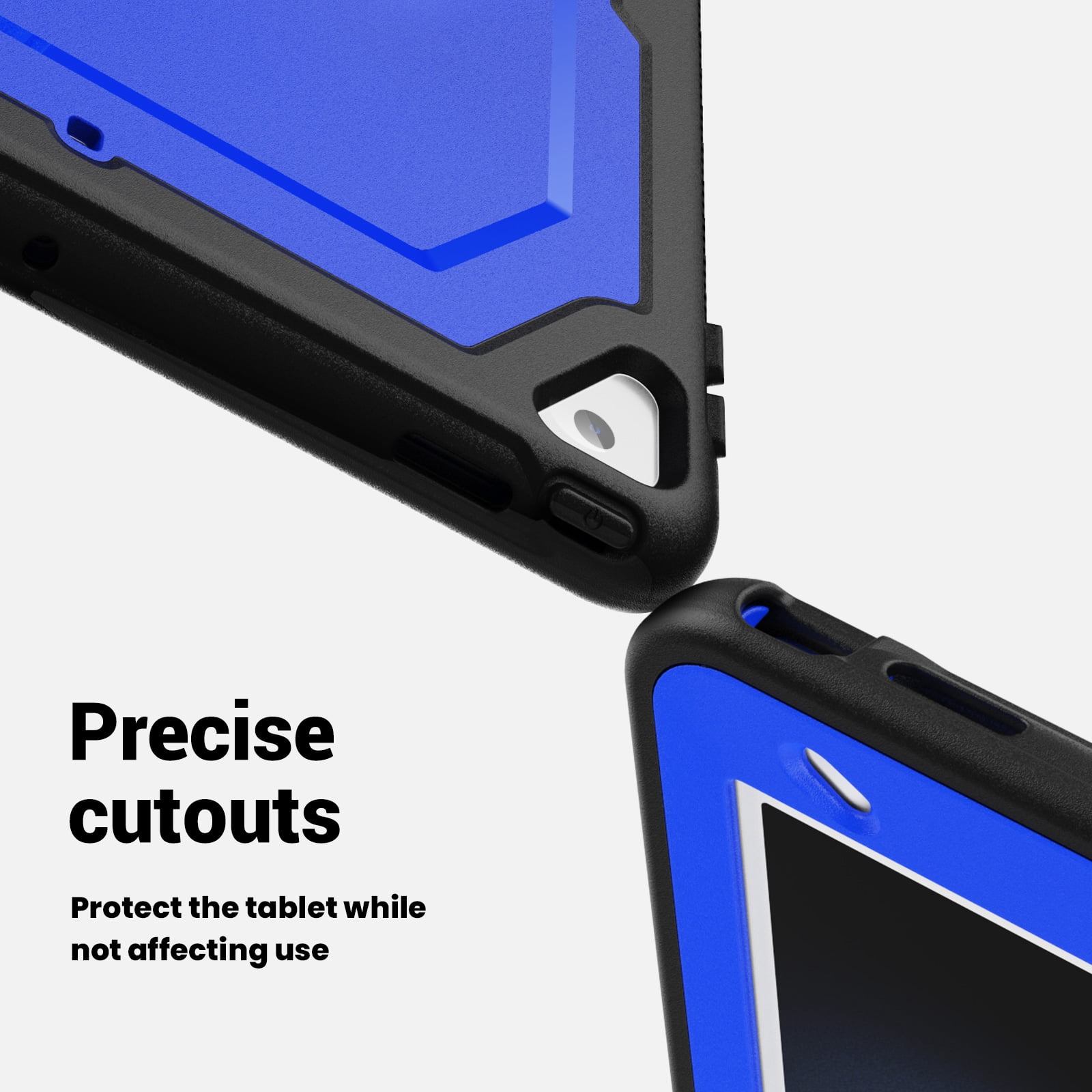 ELEHOLD Case for Apple iPad 10.2 2021/2020/2019 Pro 10.5'2017)(Air 3 10.5 (2019),Soft TPU Rugged Durable Case with 360° Rotating Hand Strap & Foldable Hidden Stand & Pencil Holder,Darkblue