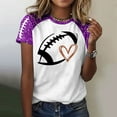 thumbnail image 2 of Women Game Day Tee Funny Football Glitter Print T-Shirt Casual Short Sleeve Tops 2025 Squad Sport Season Tops, 2 of 4