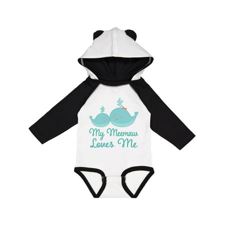 

Inktastic Meemaw Loves Me Grandchild Whale Gift Baby Boy or Baby Girl Long Sleeve Bodysuit