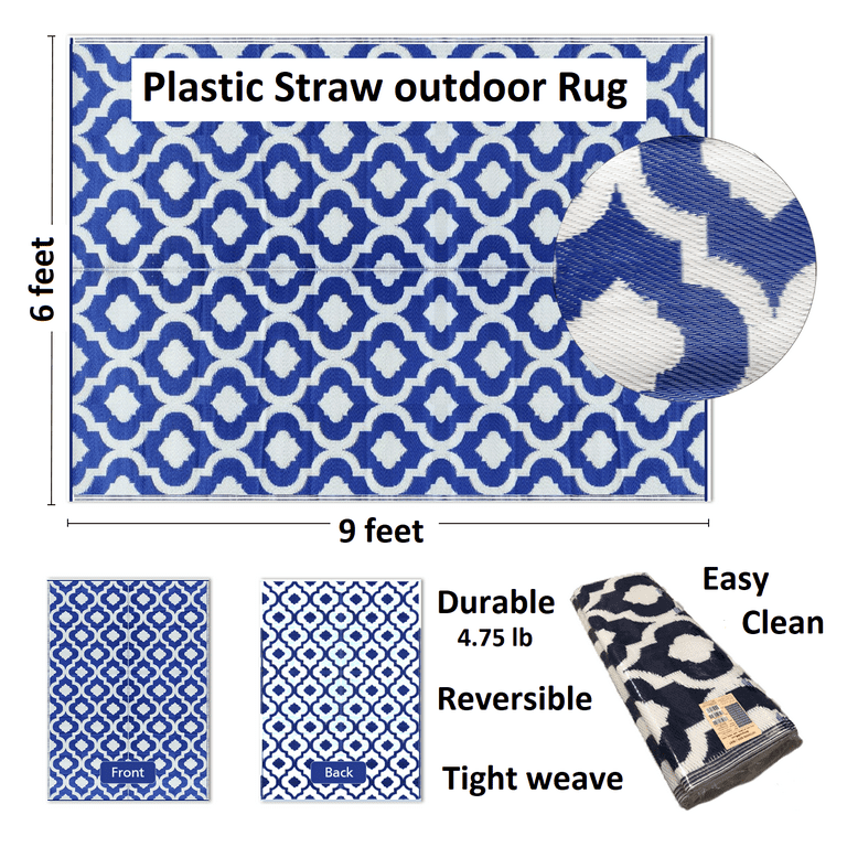  Kohree Outdoor Plastic Straw Rug 6x9, waterproof mat