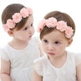 thumbnail image 3 of Every little princess should have it:Sweet Flower Headwear Pink Ribbon Headband Hair accessories for Children Toddler Baby Girls, 3 of 12