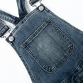 thumbnail image 6 of KIDSCOOL SPACE Girls Denim Overalls, 3-D Exposed External Pockets Jean Dungarees Pants,Light Blue,5-6 Years, 6 of 7