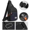 thumbnail image 4 of Sleek Nylon Fabric Bag, Business Chest Bag, Multi Layered Crossbody Pouch, Commuting Backpack with Headphone Port, 12 Inch for Travel and Men, 4 of 6