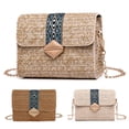 thumbnail image 4 of Bolso de hombro para mujer, bolso de paja con solapa, correa de cadena, embragues Irfora Beige, 4 of 7