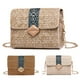 thumbnail image 4 of Bolso de hombro para mujer, bolso de paja con solapa, correa de cadena, embragues Irfora Beige, 4 of 7